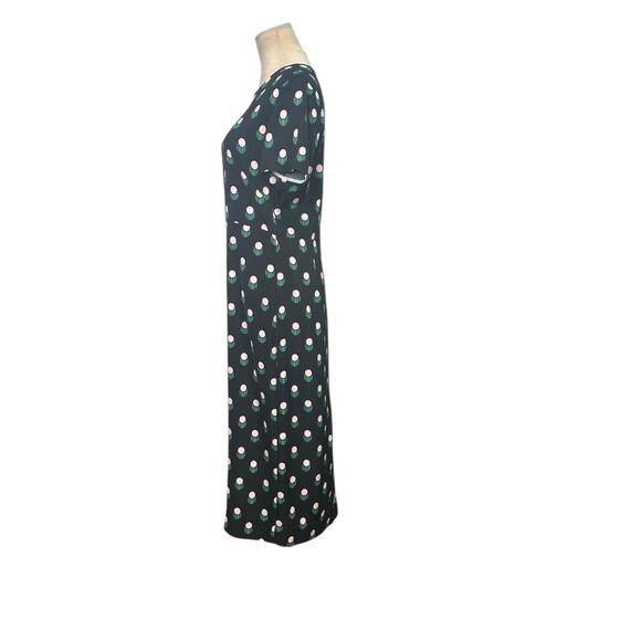 Diane Von Furstenberg silky blue Casmir Dot sheath midi dress size 8 - Picture 6 of 13